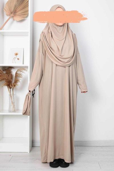 Çantalı Namaz Elbisesi Taş