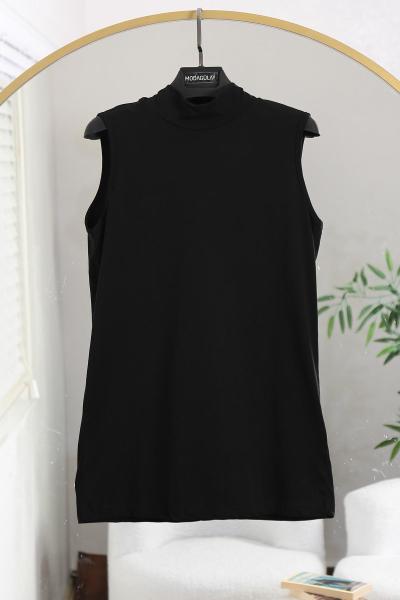 Yarım Balıkçı Kolsuz Bady Siyah