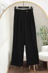 Tek Düğmeli Palazzo Pantolon Siyah