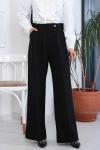 Tek Düğmeli Palazzo Pantolon Siyah