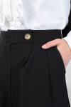 Tek Düğmeli Palazzo Pantolon Siyah