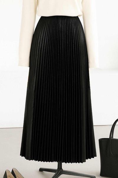 Elisa Beli Lastikli Pliseli Etek Siyah
