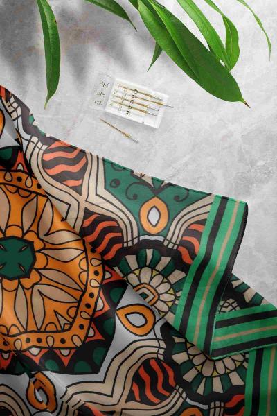 Belen Desenli Eşarp Yeşil