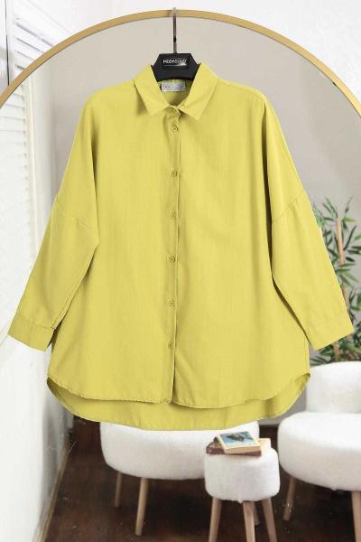 Boyfrend Poplin Gömlek Yağ Yeşili