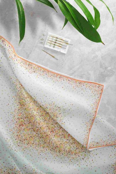 Mini Çiçek Desenli Eşarp Orange