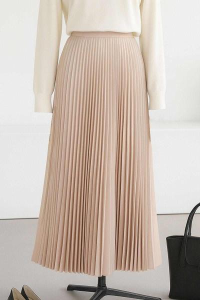 Elisa Beli Lastikli Pliseli Etek Bej