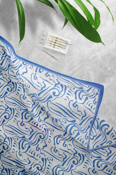 Meftun Desenli Eşarp Saks