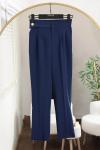 Yanı Bantlı Tek Düğmeli Pantolon İndigo