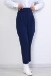 Yanı Bantlı Tek Düğmeli Pantolon İndigo