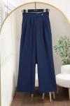 Tek Düğmeli Palazzo Pantolon İndigo