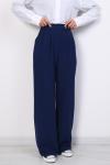 Tek Düğmeli Palazzo Pantolon İndigo