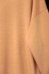 Soul Sıfır Yaka 24 Armalı Lüks Penye İki İplik Tunik Camel