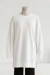 Soul Sıfır Yaka 24 Armalı Lüks Penye İki İplik Tunik Ekru