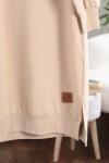 Soul Sıfır Yaka 24 Armalı Lüks Penye İki İplik Tunik Krem