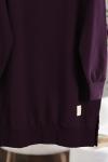 Soul Sıfır Yaka 24 Armalı Lüks Penye İki İplik Tunik Mor