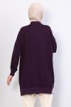 Soul Sıfır Yaka 24 Armalı Lüks Penye İki İplik Tunik Mor