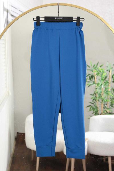 Soul 24 Beli Lastikliı Lüks Penye İki İplik Pantolon Saks