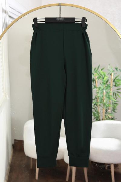 Soul 24 Beli Lastikliı Lüks Penye İki İplik Pantolon Zümrüt