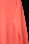 Soul Sıfır Yaka 24 Armalı Lüks Penye İki İplik Tunik Coral