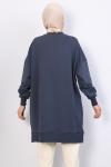 Soul Sıfır Yaka 24 Armalı Lüks Penye İki İplik Tunik Navy