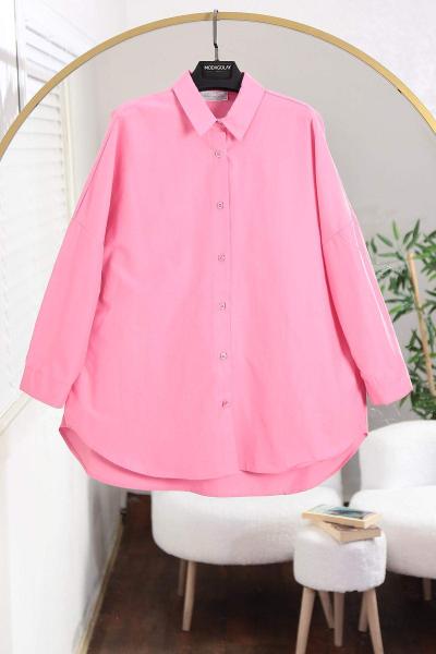 Boyfrend Poplin Gömlek Fuşya