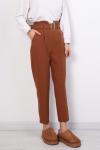 Beli Kemerli Havuç Paça Pantolon Taba