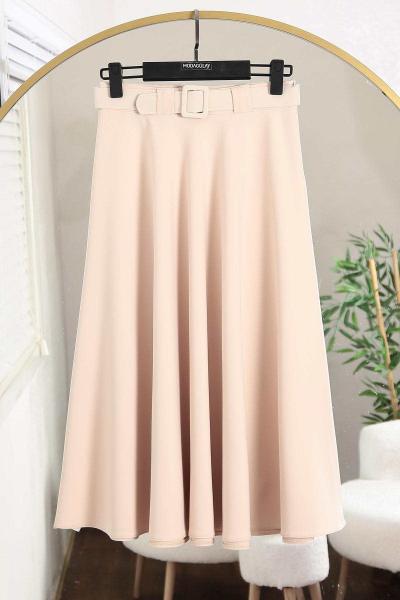 Mevlana Kemerli Dabıl Etek Bej