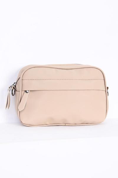 Fitilli Saten Çanta Vizon