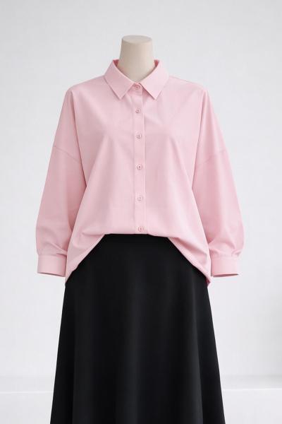 Boyfrend Poplin Gömlek Açık Pembe
