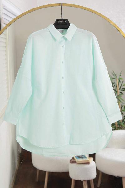 Boyfrend Poplin Gömlek Açık Mint