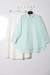 Boyfrend Poplin Gömlek Açık Mint