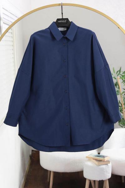 Boyfrend Poplin Gömlek Lacivert