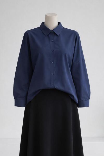 Boyfrend Poplin Gömlek Lacivert