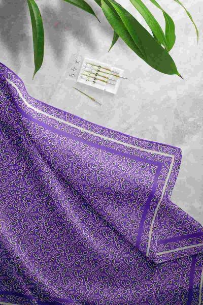 New Sarmaşıkl Desenli Eşarp Mor