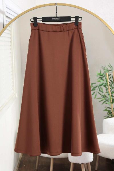 Scuba Kloş Etek Kahve