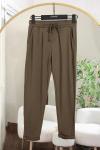 Beli Lastikli Duble Paça Çelik Pantolon Haki