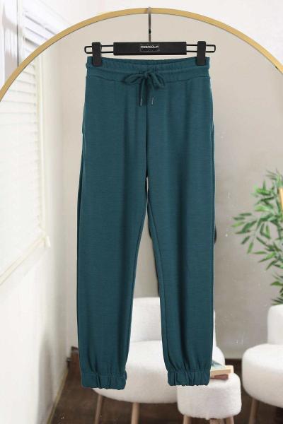 Beli Paçası Lastikli Modal Pantolon Petrol