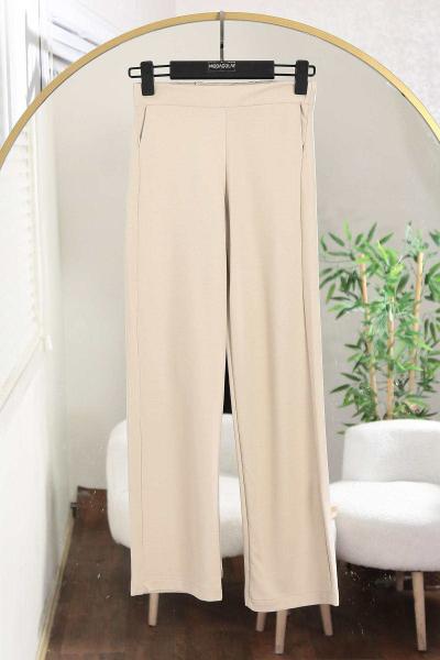 Çift Cepli Bol Paça Çelik Pantolon Taş