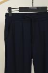 Beli Lastikli Duble Paça Çelik Pantolon Lacivert