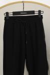 Beli Paçası Lastikli Modal Pantolon Siyah