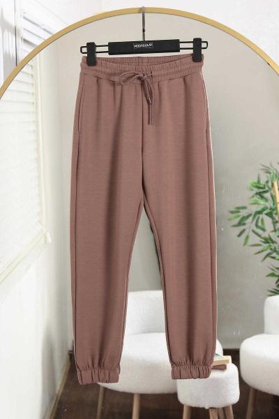 Beli Paçası Lastikli Modal Pantolon Kakao