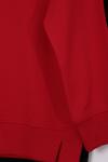 Sıfır Yaka Basıc  Yırtmaçlı İki İplik Sweat Kırmızı