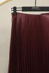 Elisa Beli Lastikli Pliseli Etek Bordo