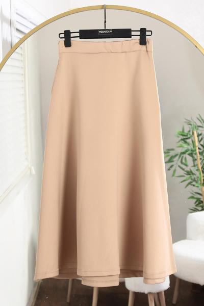 Scuba Kloş Etek Bej