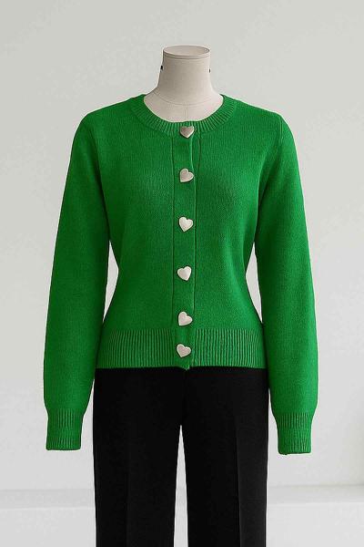 Kalp Düğmeli Triko Hırka Benetton