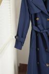 Sekiz Düğmeli Kuşaklı Bondid Trençkot Lacivert