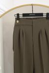 Yanı Bantlı Tek Düğmeli Pantolon Haki