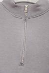 Yarım Fermuarlı Üç İplik Sweat Açık Gri