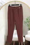 Tokalı Çıtçıtlı Double Pantolon Kahve