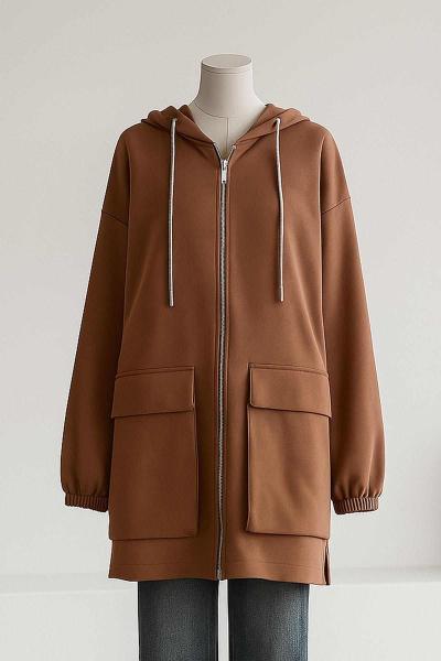 Kapşonlu Fermuarlı Oysho Sweat Camel